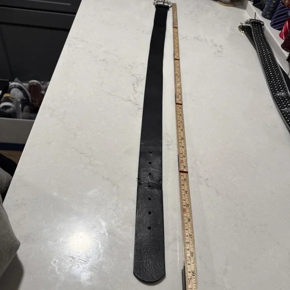 True Religion Men's Belt Horseshoe Rhinestone Silver Crystal Belt Size L/XL - Picture 6 of 7